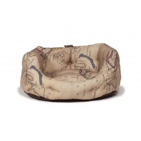 Large++ Map Print Slumber Dog Bed - Danish Design Vintage Maps 40" 101cm
